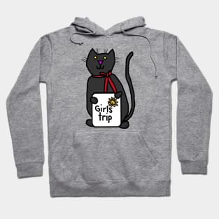 Cute Black Cat goes on Girls Trip Hoodie